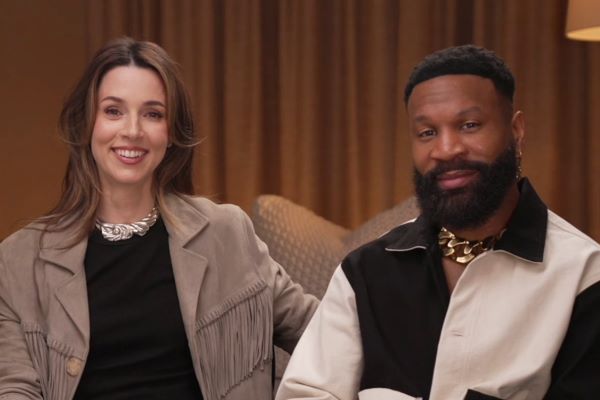 Alona Tal and Johnny Ray Gill at the Cross Season 2 Press Day