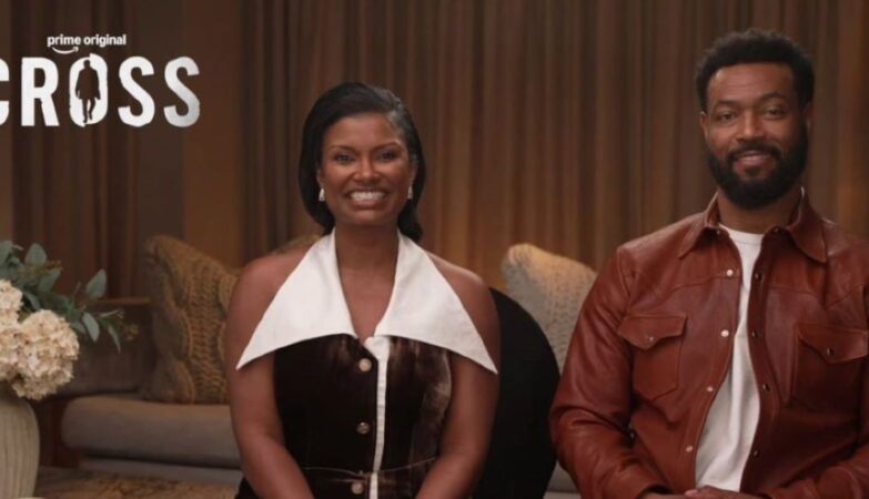 Samantha Walkes and Isaiah Mustafa at the Cross Season 2 Press Day