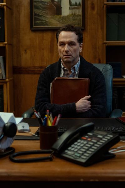 Matthew Rhys as Mayor Tom Loftis on Apple TV's Widow's Bay